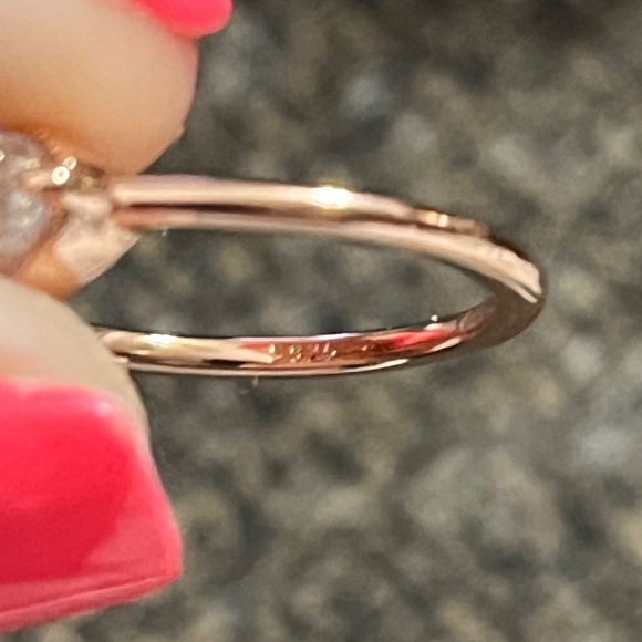 Rose Gold Plated Rose Cut Moissanite ring size 6 east to west style - Picture 4 of 16